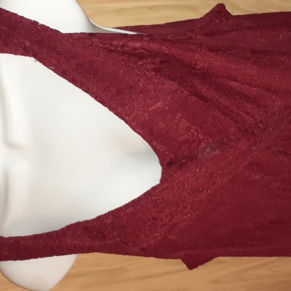 🆕 SALE Michel Laperle Maroon Plus Dress - Picture 13 of 15